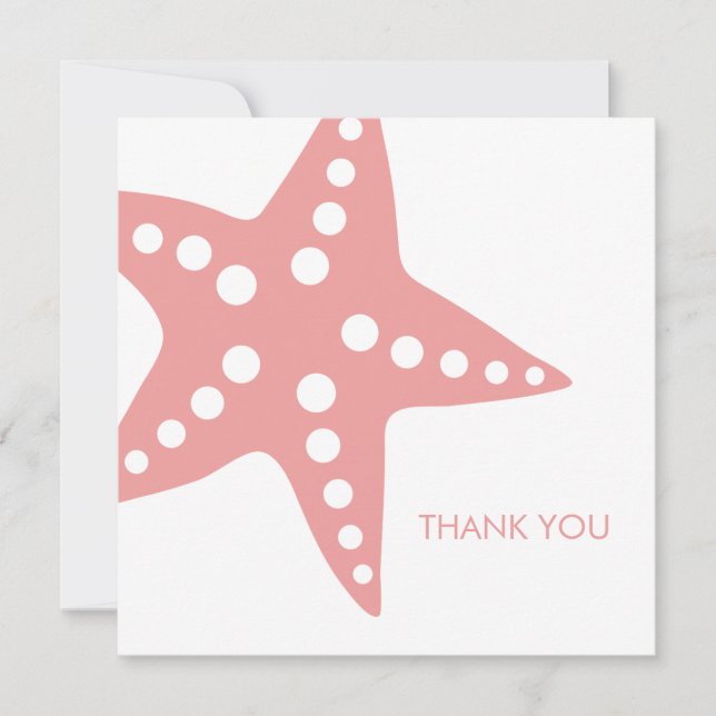 Mariage de Starfish rose Merci Carte de note (Devant)
