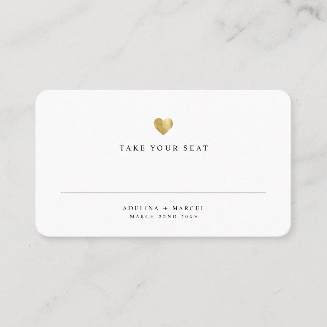 Mariage de table Elegant Or moderne Carte Place (Devant)