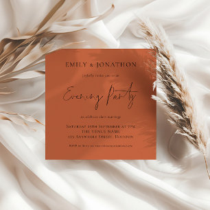 Mariage de Terracotta Invitation de soirée