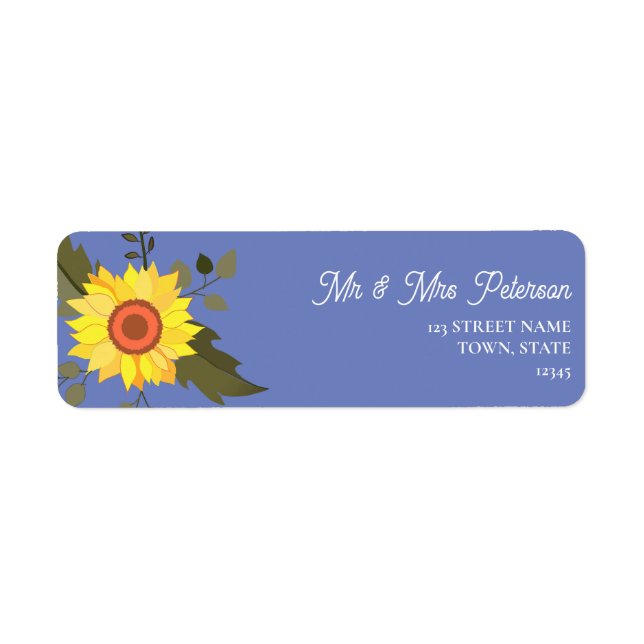 Mariage de tournesol Adresse de retour (Devant)