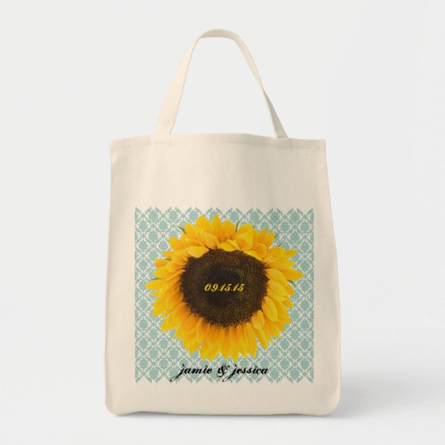 Mariage de tournesol Date Lune de miel Sac de plag (Devant)