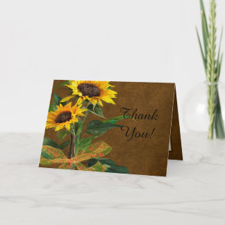 Mariage de tournesol d'été Carte de remerciements