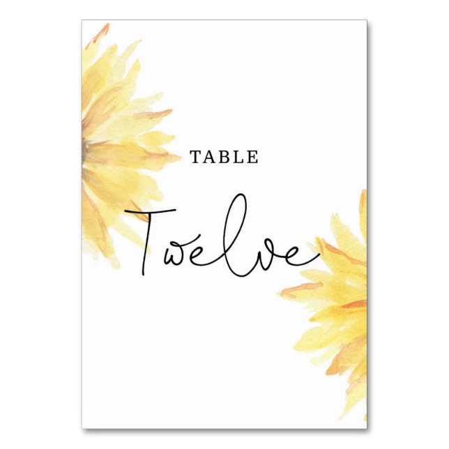 Mariage de tournesol Douze numéro de table (Par défaut)