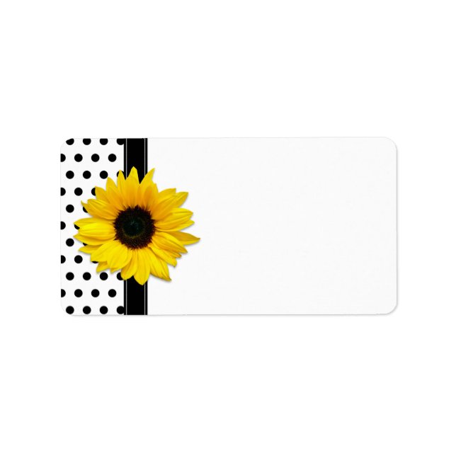 Mariage de tournesol Étiquettes de adresse blancs (Devant)