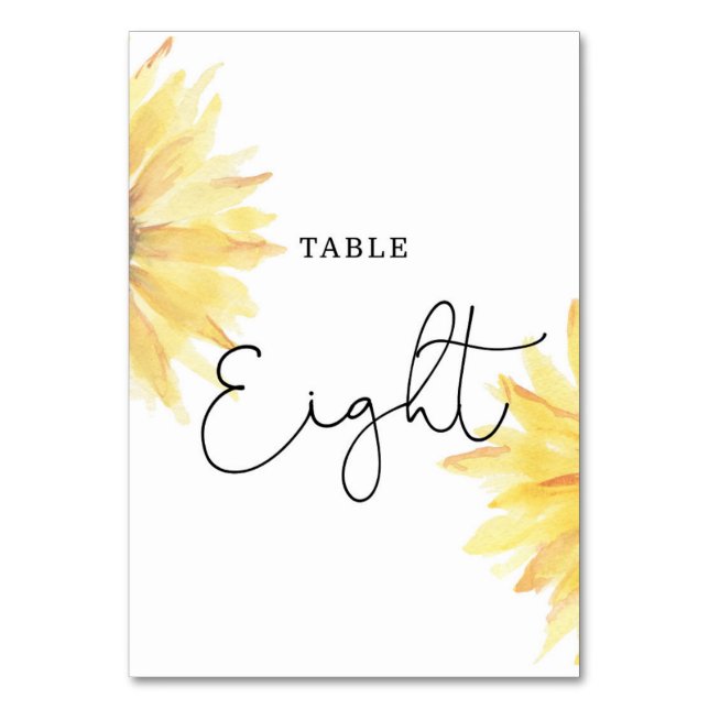 Mariage de tournesol Numéro de table huit (Par défaut)