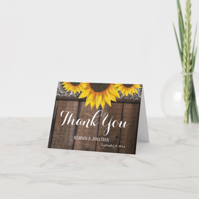 Mariage de tournesol personnalisé Merci pour les c (Devant)