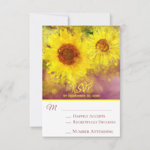 *~* Mariage de tournesol russe violet de vin RSVP