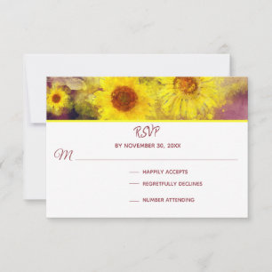 *~* Mariage de tournesol russe violet de vin RSVP