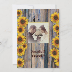 Mariage de tournesol rustique invitation photo