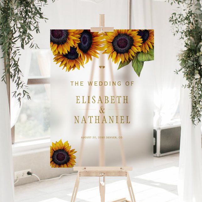 Mariage de tournesol rustique signe d'accueil tran (Créateur téléchargé)