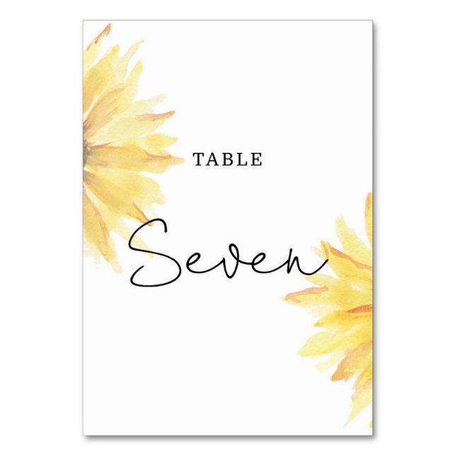 Mariage de tournesol Sept numéro de table (Dos)