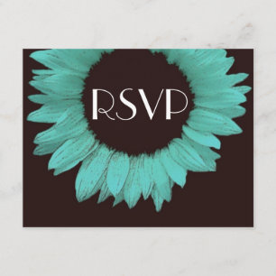 Mariage de tournesol turquoise et chocolat RSVP