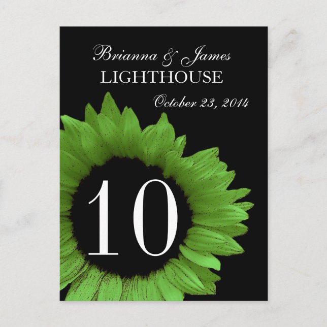 Mariage de tournesol vert de chaux Numéro de table (Devant)