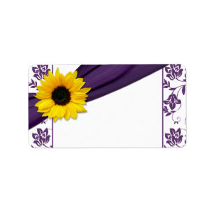 Mariage de tournesol violet Étiquettes de adresse 