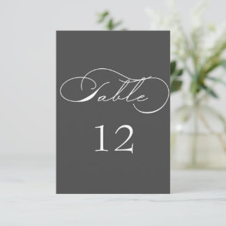Mariage de typographie de luxe Numéro de table