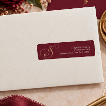 Mariage de typographie dorée burgundy élégant