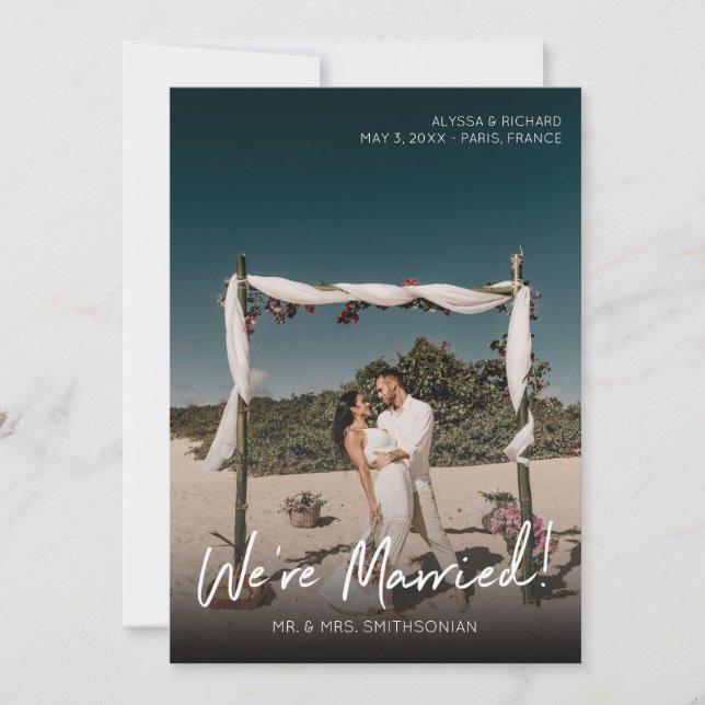 Mariage de typographie Faire-part verticale (Devant)