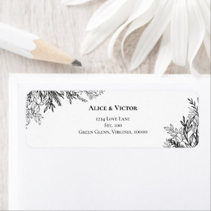 Mariage de verdure blanche et noire Adresse de ret