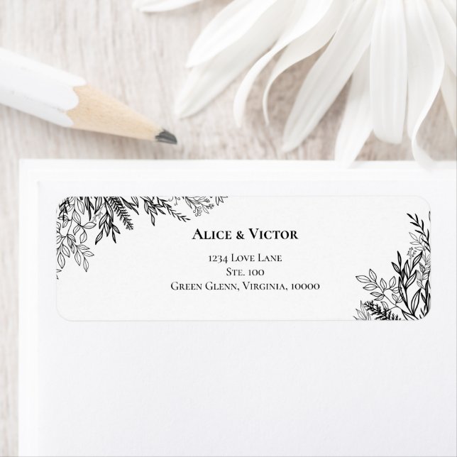 Mariage de verdure blanche et noire Adresse de ret (En situation)