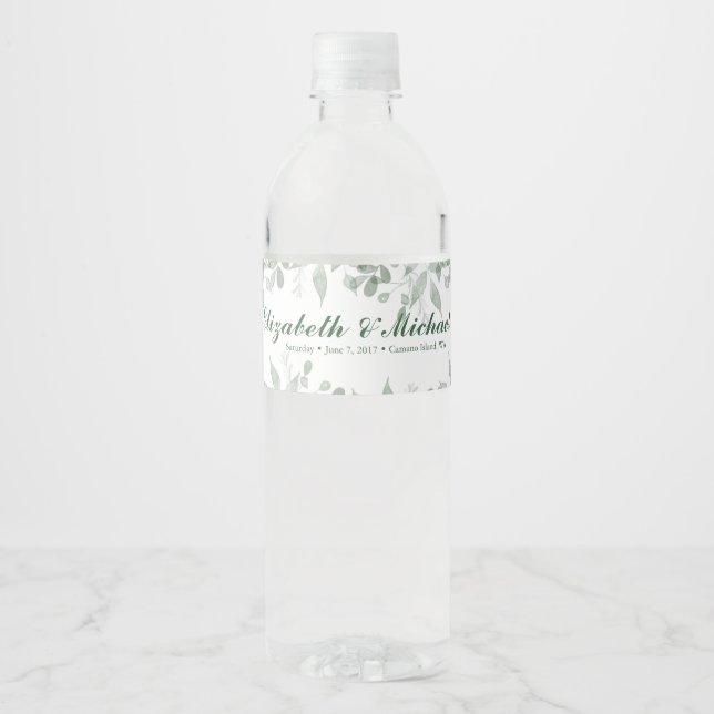 Mariage de verdure Étiquette de bouteille d'eau pe (Devant)