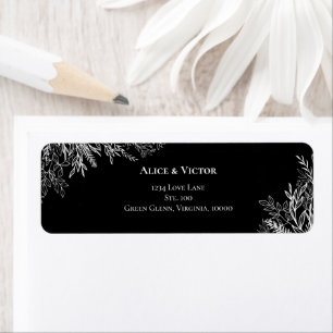 Mariage de verdure noir et blanc Adresse de retour