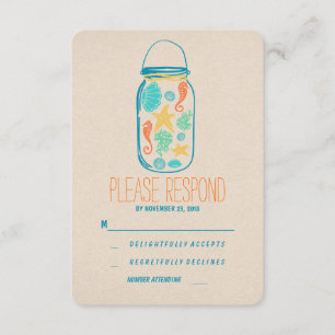 Mariage décontracté en pot de plage mason RSVP
