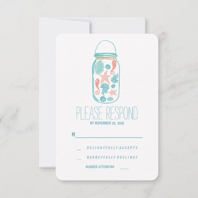 Mariage décontracté en pot de plage mason RSVP (Devant)