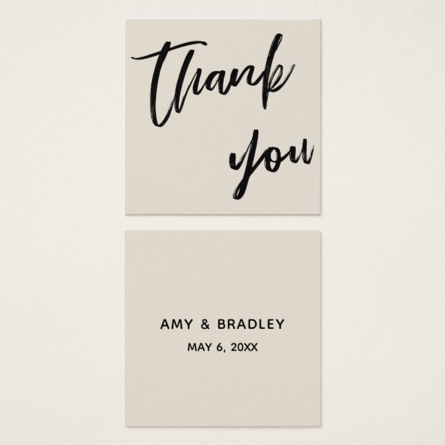Mariage décontracté Merci d'écriture manuscrite Fa (Devant & derrière)
