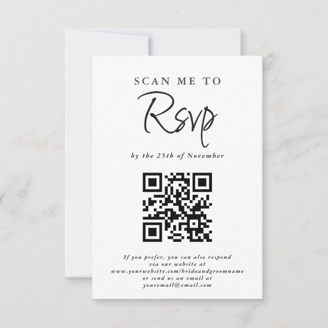 Mariage Décontracté simple et simple Code RSVP QR (Devant)