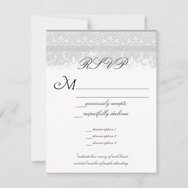 Mariage d'élégance gris RSVP (Devant)