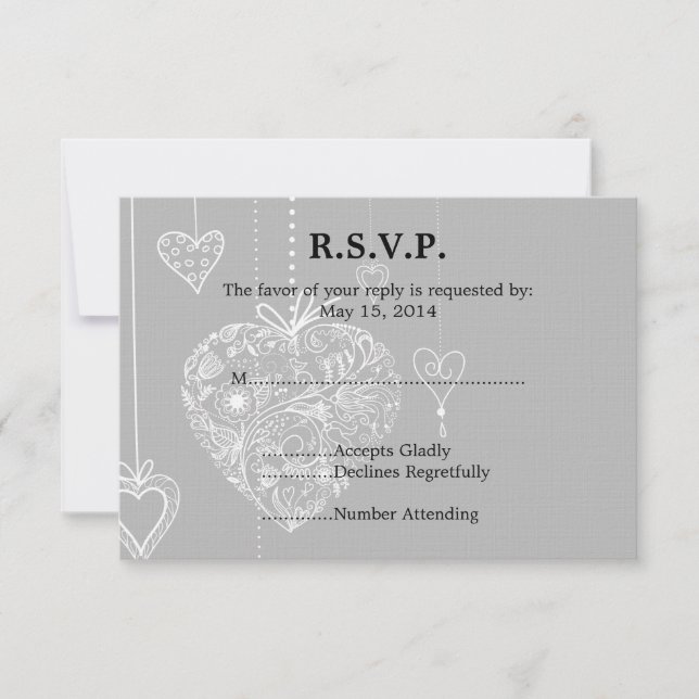 Mariage des coeurs élégants RSVP (Devant)