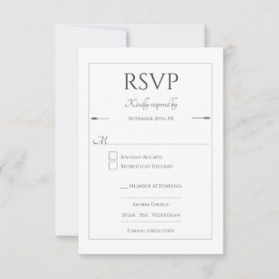 Mariage des flèches minimalistes Carte RSVP blan