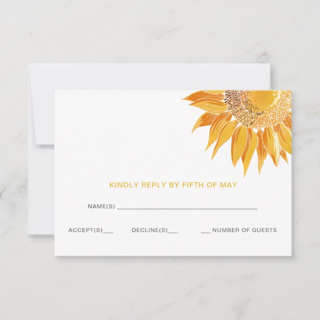 Mariage des tournesols modernes rsvp (Devant)
