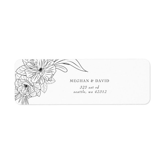 Mariage d'esquisse florale minimaliste (Devant)
