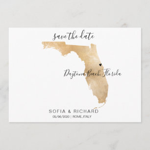 Mariage Destination Floride Carte Coeur amovible