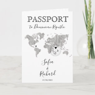 Mariage Destination Passeport bleu Carte du monde 