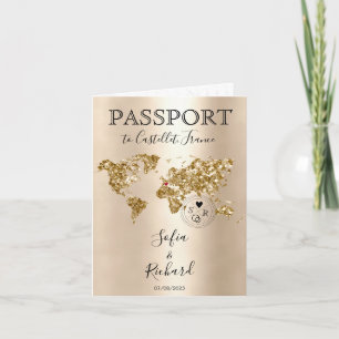 Mariage Destination Passport Carte du monde France