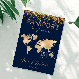 Mariage Destination Passport Carte du monde tropic
