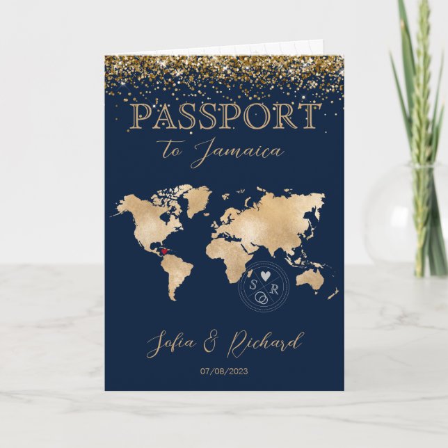 Mariage Destination Passport Carte du monde tropic (Devant)