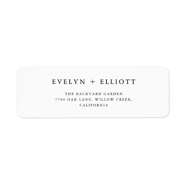 Mariage d'étiquette d'adresse de retour (Devant)