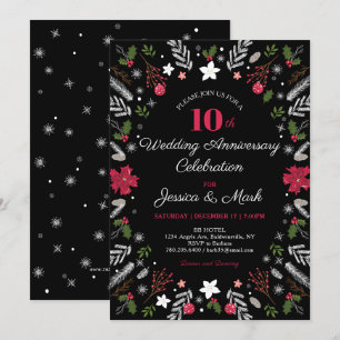 Mariage d'hiver Anniversaire Fête Cartes d'invitat
