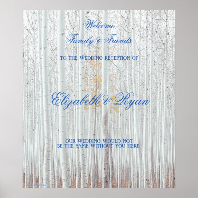 Mariage d'hiver, Birch blanc, affiche de bienvenue (Devant)