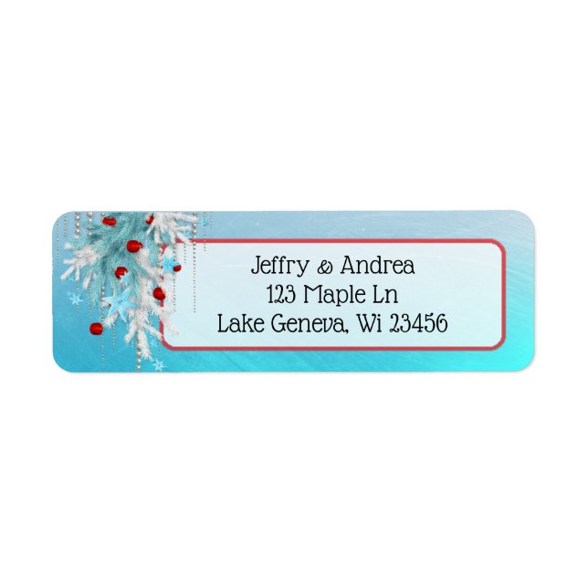 Mariage d'hiver Bleu et Rouge Retourner l'adresse  (Devant)