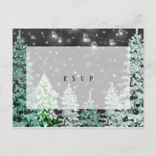 mariage d'hiver carte postale rsvp
