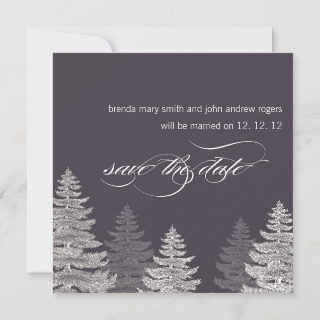Mariage d'hiver Enregistrer les cartes de dates Ar (Devant)