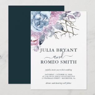 Mariage d'hiver Invitation de neige florale