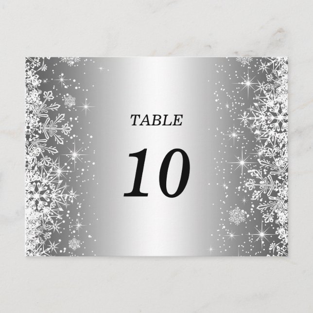 Mariage d'hiver mignon Numéro de table Carte posta (Devant)