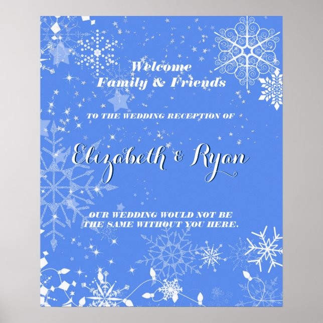 Mariage d'hiver, Poster de bienvenue personnalisé  (Devant)