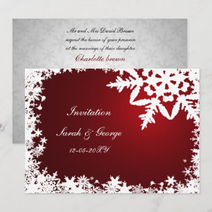 mariage d'hiver rouge Cartes d'invitation