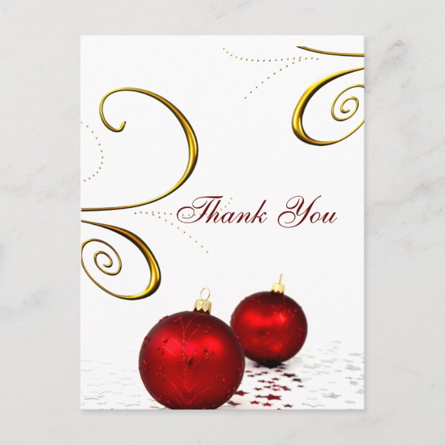 mariage d'hiver rouge Merci cartes (Devant)